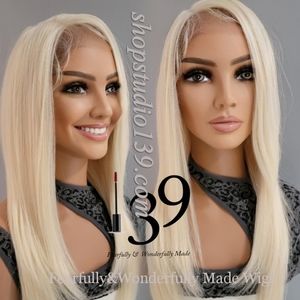 Platinum blonde HD lace front side part wig